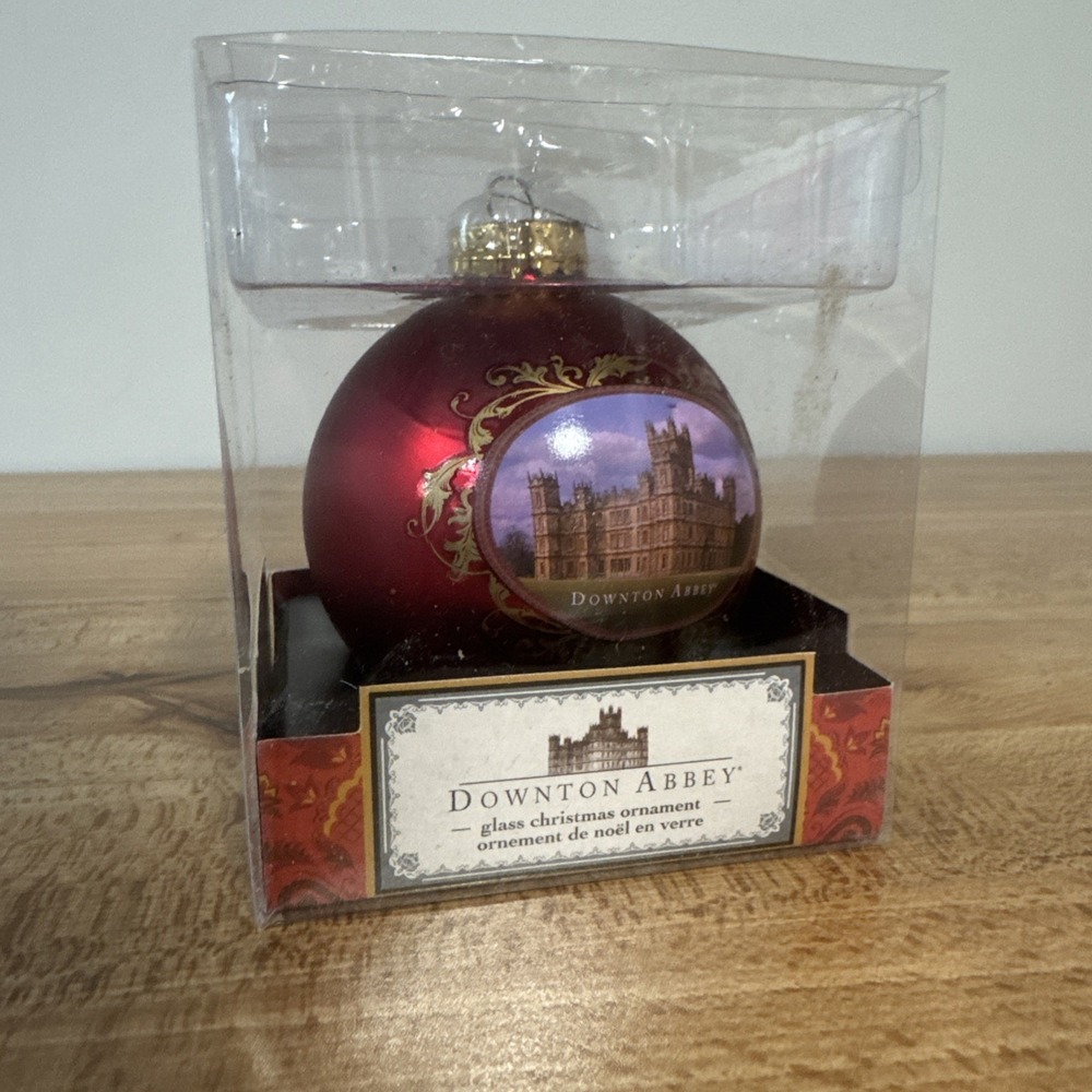 Kurt Adler Downton Abbey 2013 Red Glass Globe Christmas Ornament - New